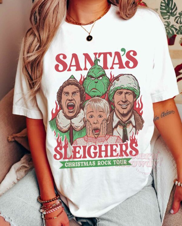 Santa Sleighers Christmas Grinch Elf Home Alone Sweatshirt