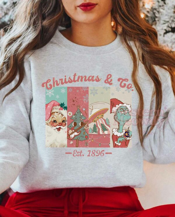 Grinch Santa Christmas And Co Est 1896 Sweatshirt