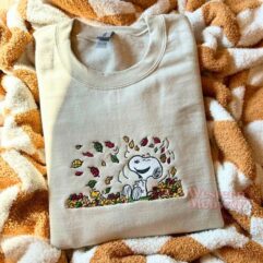 Pumpkin Snoopy Autumn Leaves Sweatshirt