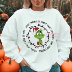 Cute Grinch Cartoon Christmas Sweatshirt Cute Grinch Cartoon Christmas Sweatshirt