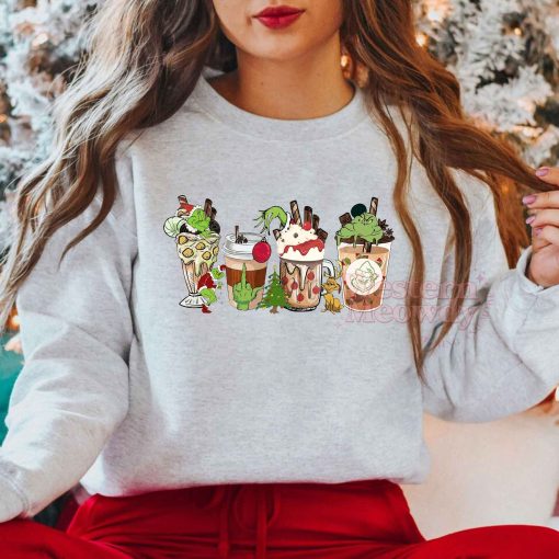 Grinch Coffee Lovers Coffee Cups Christmas Sweatshirt