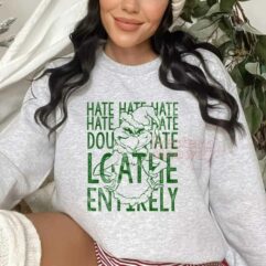 Hate Hate Hate Grinch Snow Xmas Shirt