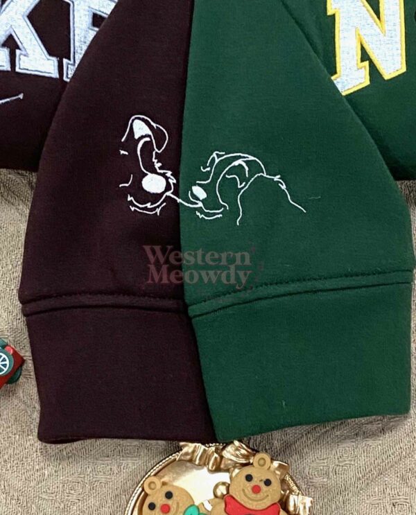 Lady and the Tramp Ver2 Couple Embroidered Sweatshirt