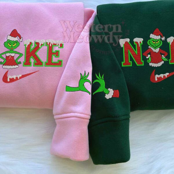 Mrs Grinch And Mr Grinch Couple Christmas Sweatshirt