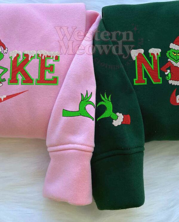 Mrs Grinch And Mr Grinch Couple Christmas Sweatshirt