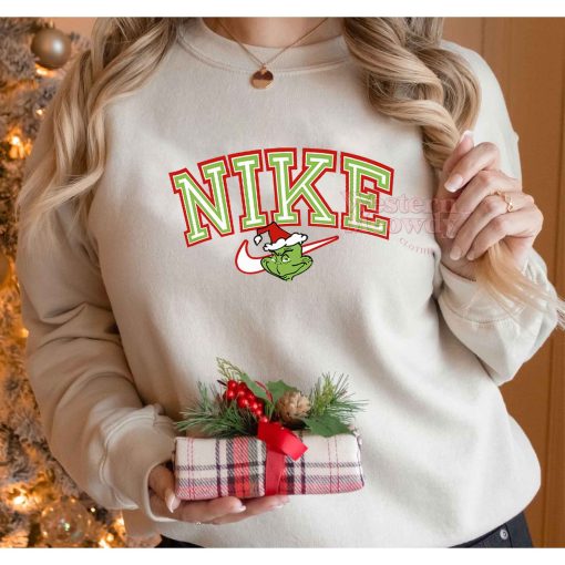 The Grinch Face funny Christmas Sweatshirt