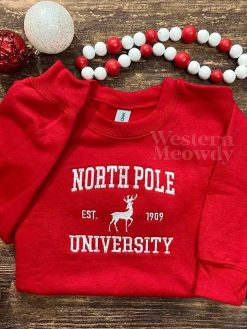 North Pole University Est 1909 Embroidered Crewneck