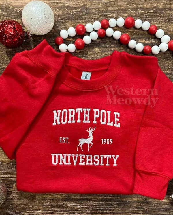 North Pole University Est 1909 Embroidered Crewneck