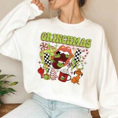 Grinch Grinchmas Checkerboard Lips Christmas Sweatshirt Grinch Grinchmas Checkerboard Lips Christmas Sweatshirt
