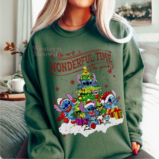 Stitch Most Wonderful Time Of The Year Christmas Tree Sweatshirt