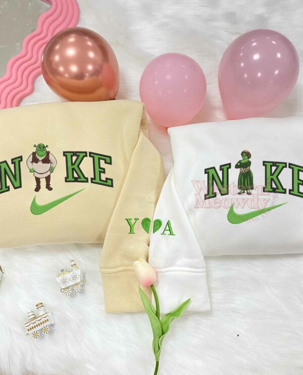 Shrek and Princess Fiona Couple Embroidered Sweatshirt