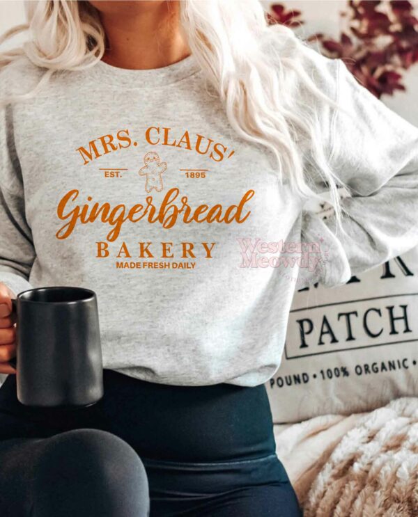 Mrs.Claus Ginger Bread Bakery Christmas Sweatshirt