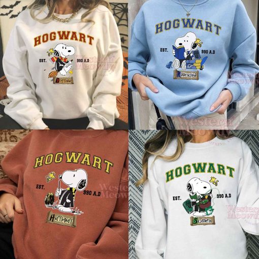 90s Snoopy Halloween Hogwarts House Sweatshirt