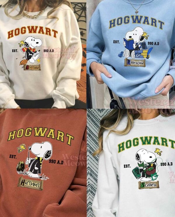 90s Snoopy Halloween Hogwarts House Sweatshirt