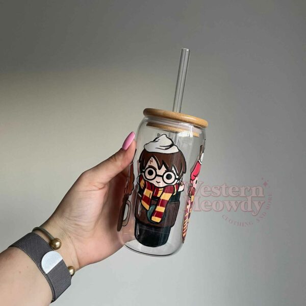 Harry Potter And Friends Coffee Cups 16oz Libbey Glass Can Wraps