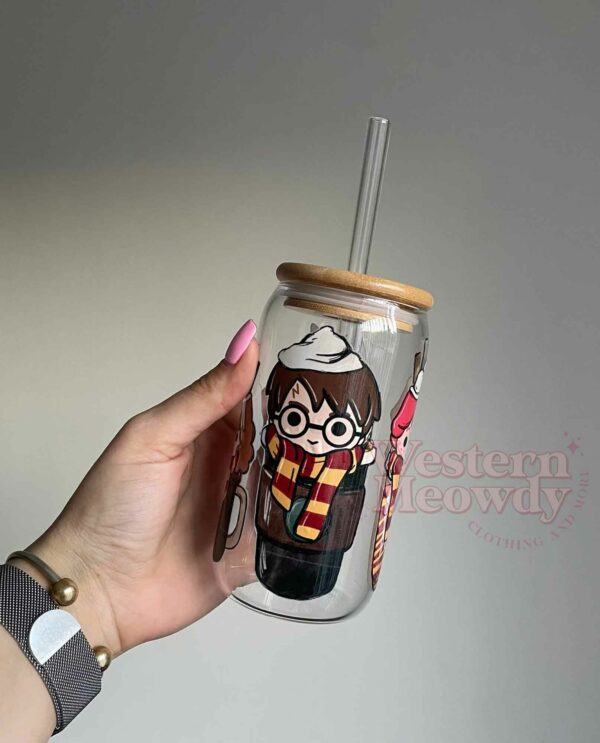 Harry Potter And Friends Coffee Cups 16oz Libbey Glass Can Wraps