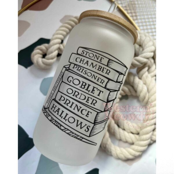 Harry Potter Wizard Books 16oz Libbey Glass Can Wraps