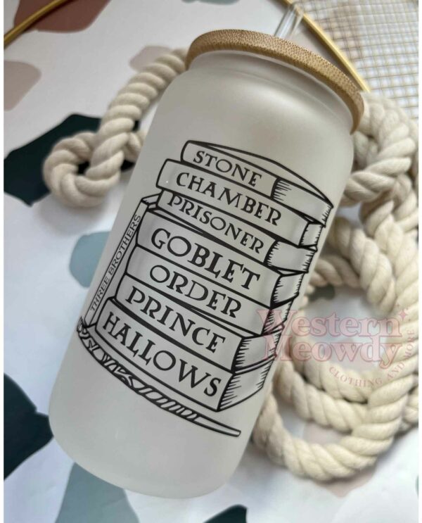 Harry Potter Wizard Books 16oz Libbey Glass Can Wraps