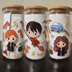 Harry Potter Chibi 16oz Libbey Glass Can Wraps