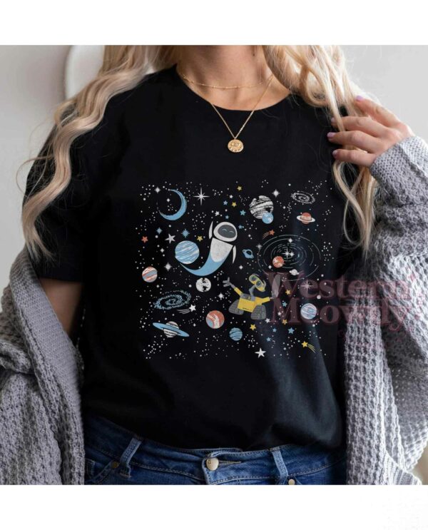 Wall-E and Eve Robot Galaxy Shirt