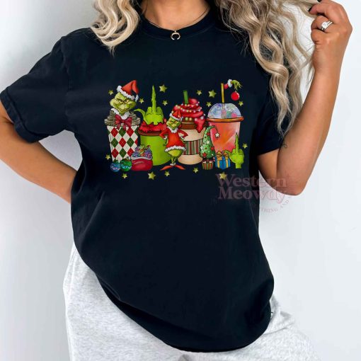 Grinch Christmas Coffee Cups Sweatshirt