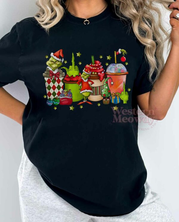 Grinch Christmas Coffee Cups Sweatshirt