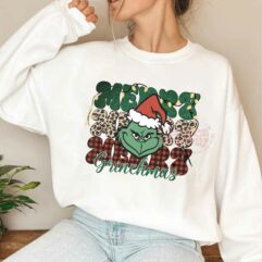 Merry Merry Merry Christmas Grinch Bling Sweatshirt