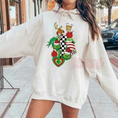 Grinch Checkerboard Pattern Sweatshirt