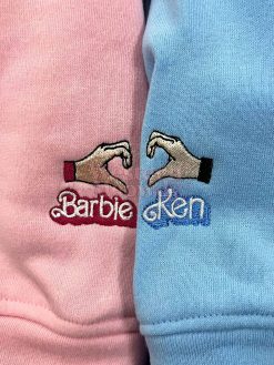 Barbie And Ken Couple Embroidered Sweatshirt