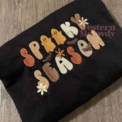 Vintage Spooky Season Embroidered Sweatshirt