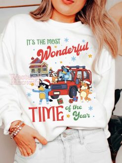 Bluey Family The Most Beautiful Time Christmas Sweatshirt