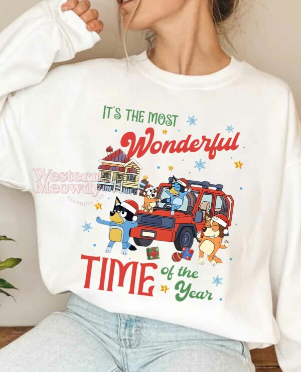 Bluey Family The Most Beautiful Time Christmas Sweatshirt