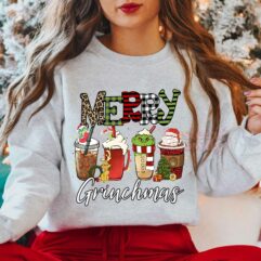 Merry Grinchmas Coffee Cups Sweatshirt