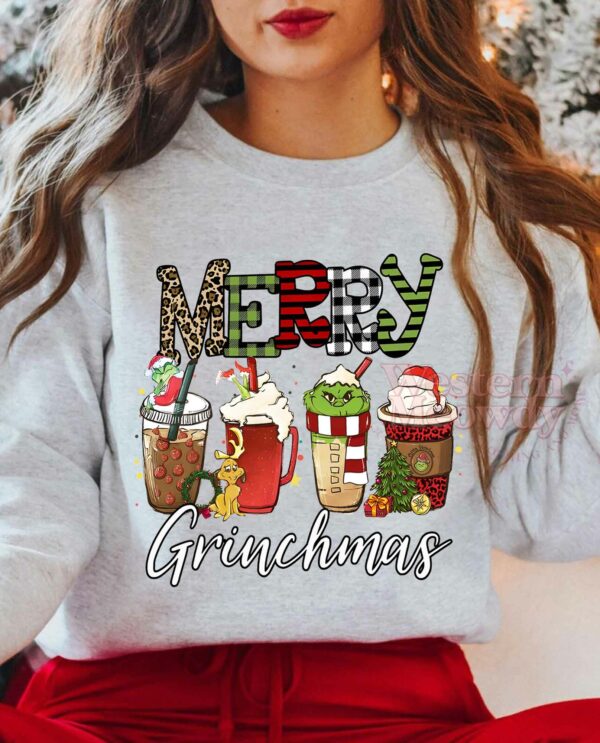 Merry Grinchmas Coffee Cups Sweatshirt