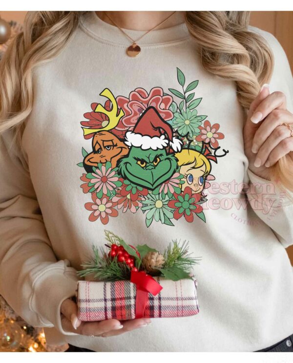 Grinch And Friend Faces Sweatshirt