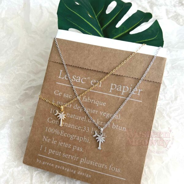 Palmetto Tree And Moon Necklace