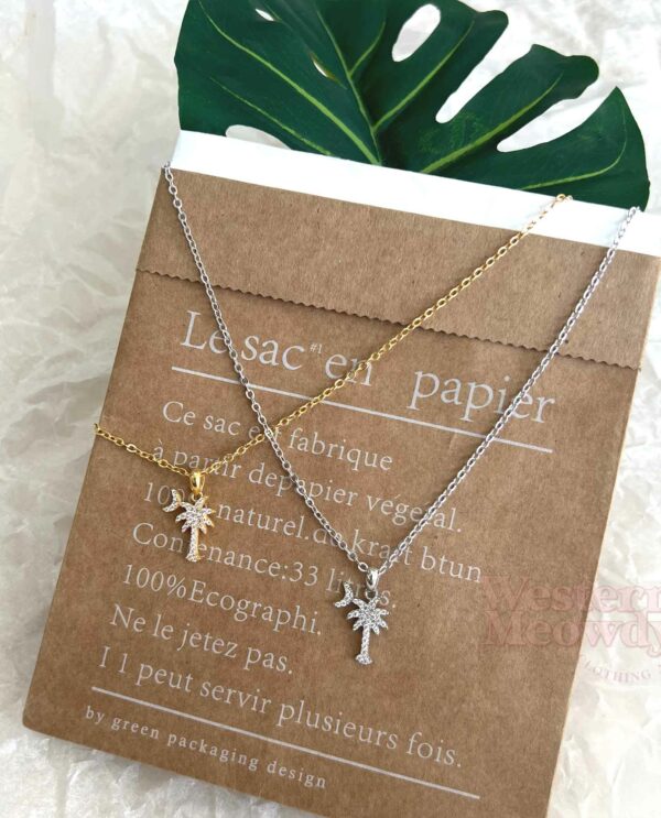 Palmetto Tree And Moon Necklace