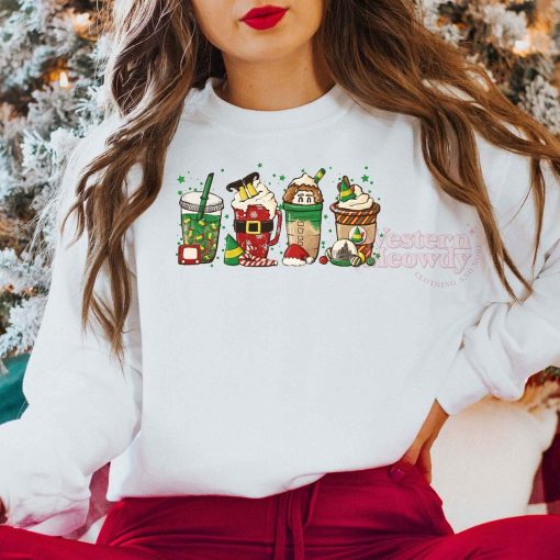 Christmas Elf Coffee Cups Sweatshirt