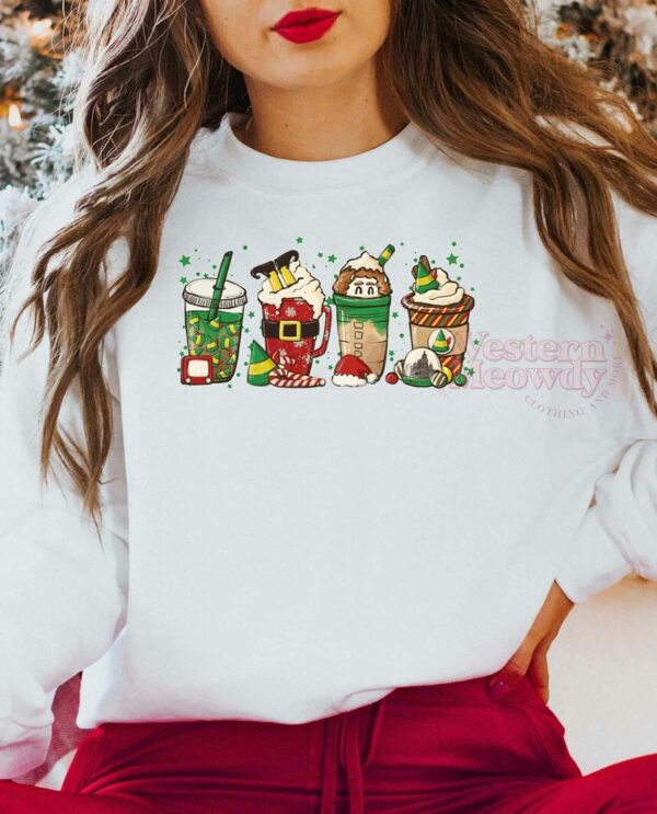 Christmas Elf Coffee Cups Sweatshirt