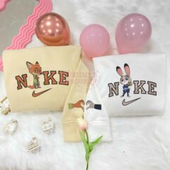 Judy Hopps And Nick Wilde Couple Embroidered Sweatshirt Judy Hopps And Nick Wilde Couple Embroidered Sweatshirt