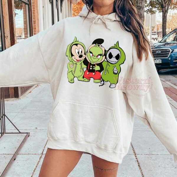 Grinch Mickey Jack Skeleton Christmas Friends Sweatshirt