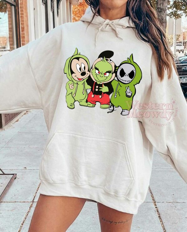Grinch Mickey Jack Skeleton Christmas Friends Sweatshirt