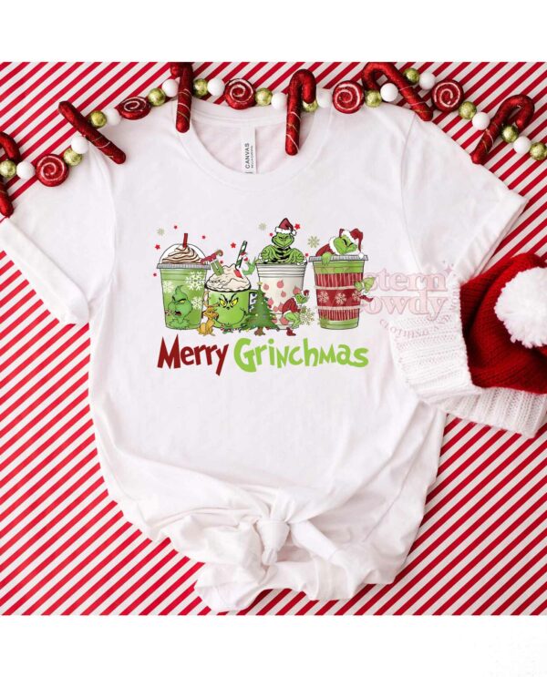 Grinch Coffee Cup Style Merry Xmas Sweatshirt