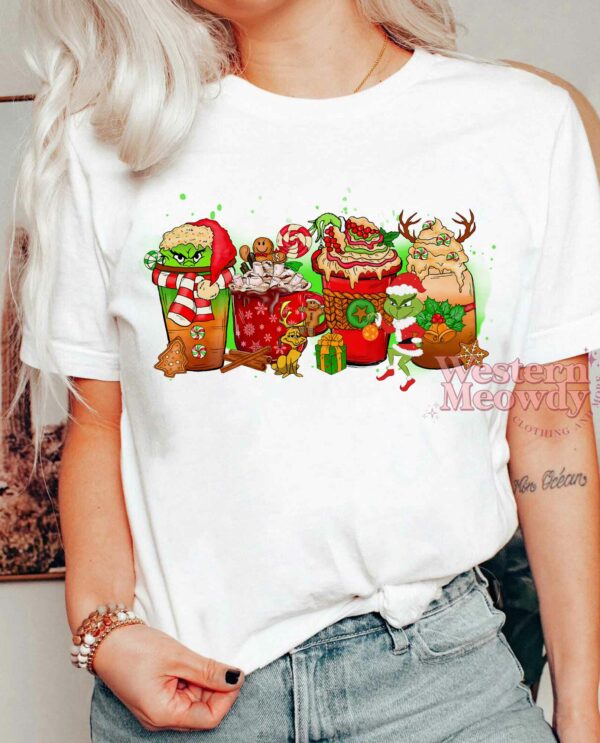 Santa Grinch Coffee Cups with Friends Sweatshirt