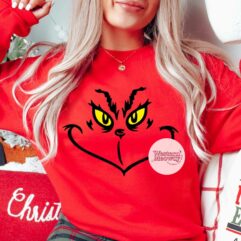 Grinch Face Christmas T-shirt