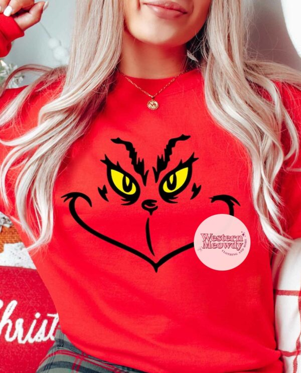 Grinch Face Christmas T-shirt