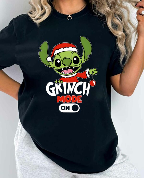 Grinch Stitch Mode On Christmas Sweatshirt