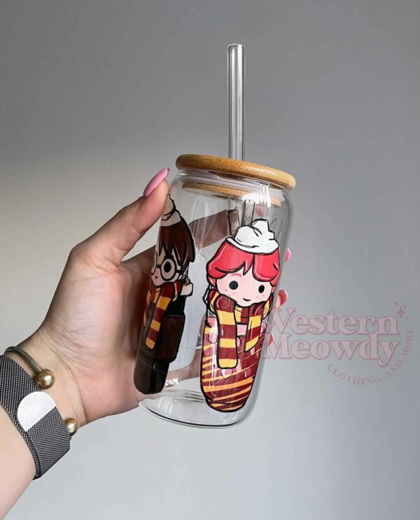Harry Potter And Friends Coffee Cups 16oz Libbey Glass Can Wraps