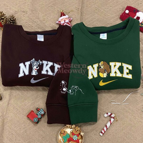 Lady and the Tramp Ver2 Couple Embroidered Sweatshirt