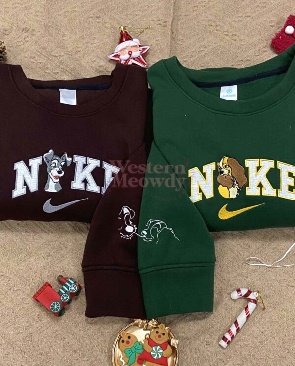 Lady and the Tramp Ver2 Couple Embroidered Sweatshirt